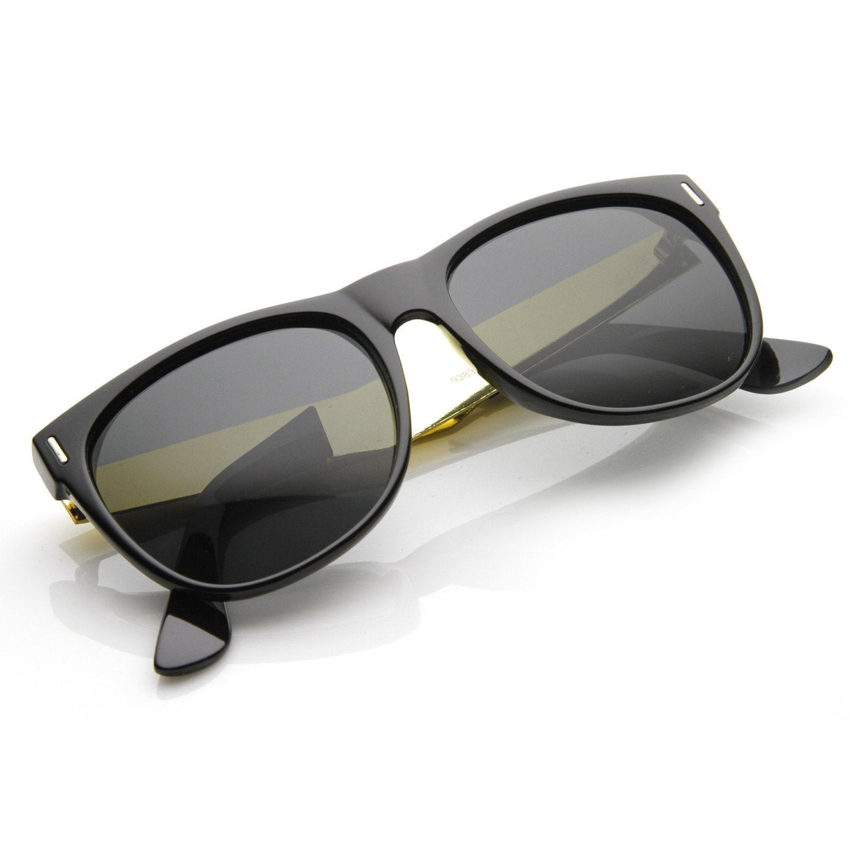 Trendy Indie Hipster Super Retro Metal Arm Horned Rim Sunglasses 8687 from zeroUV