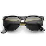 Trendy Indie Hipster Super Retro Metal Arm Horned Rim Sunglasses 8687 from zeroUV