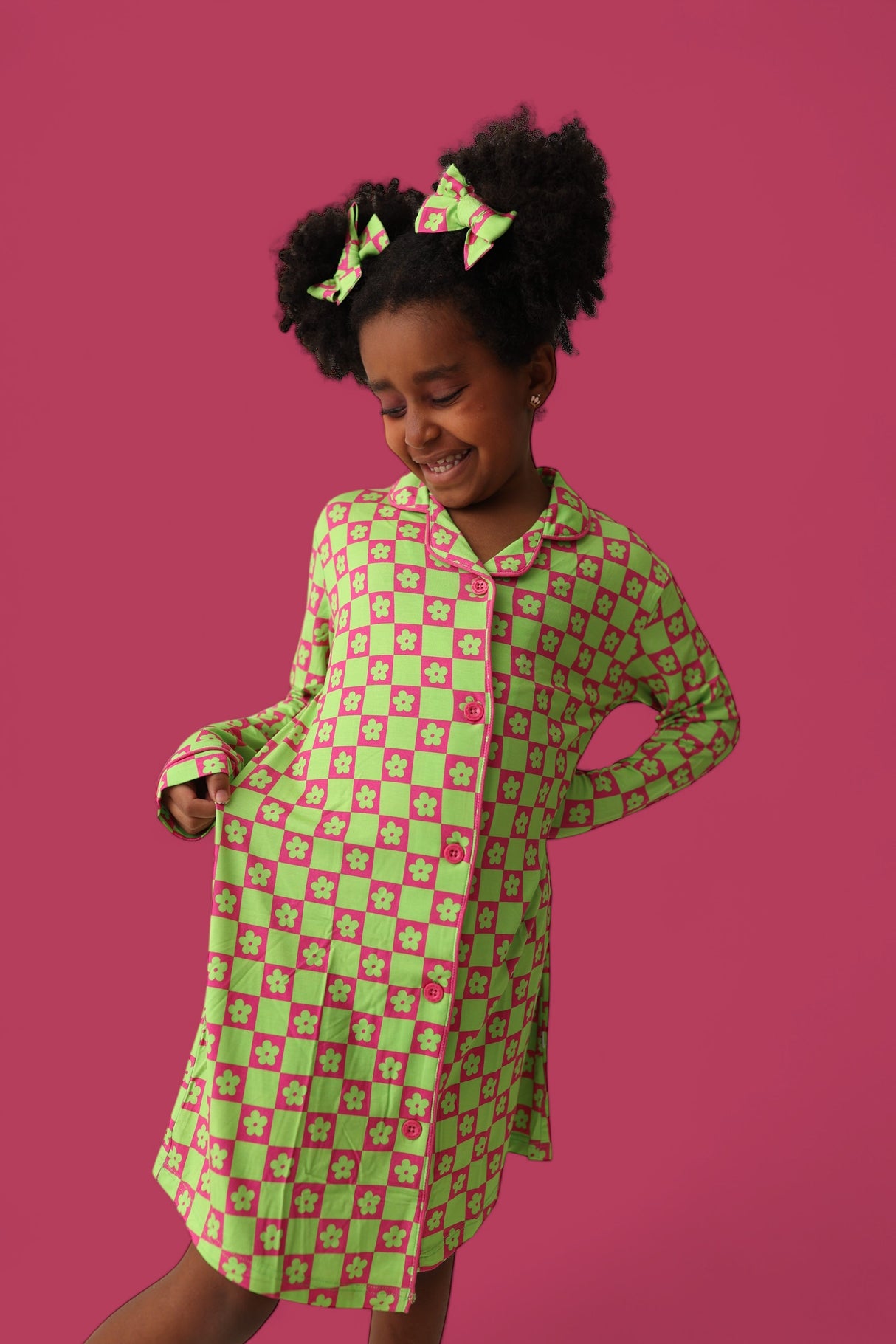 WILD DAISY CHECKERS GIRL'S DREAM GOWN from DREAM BIG LITTLE CO
