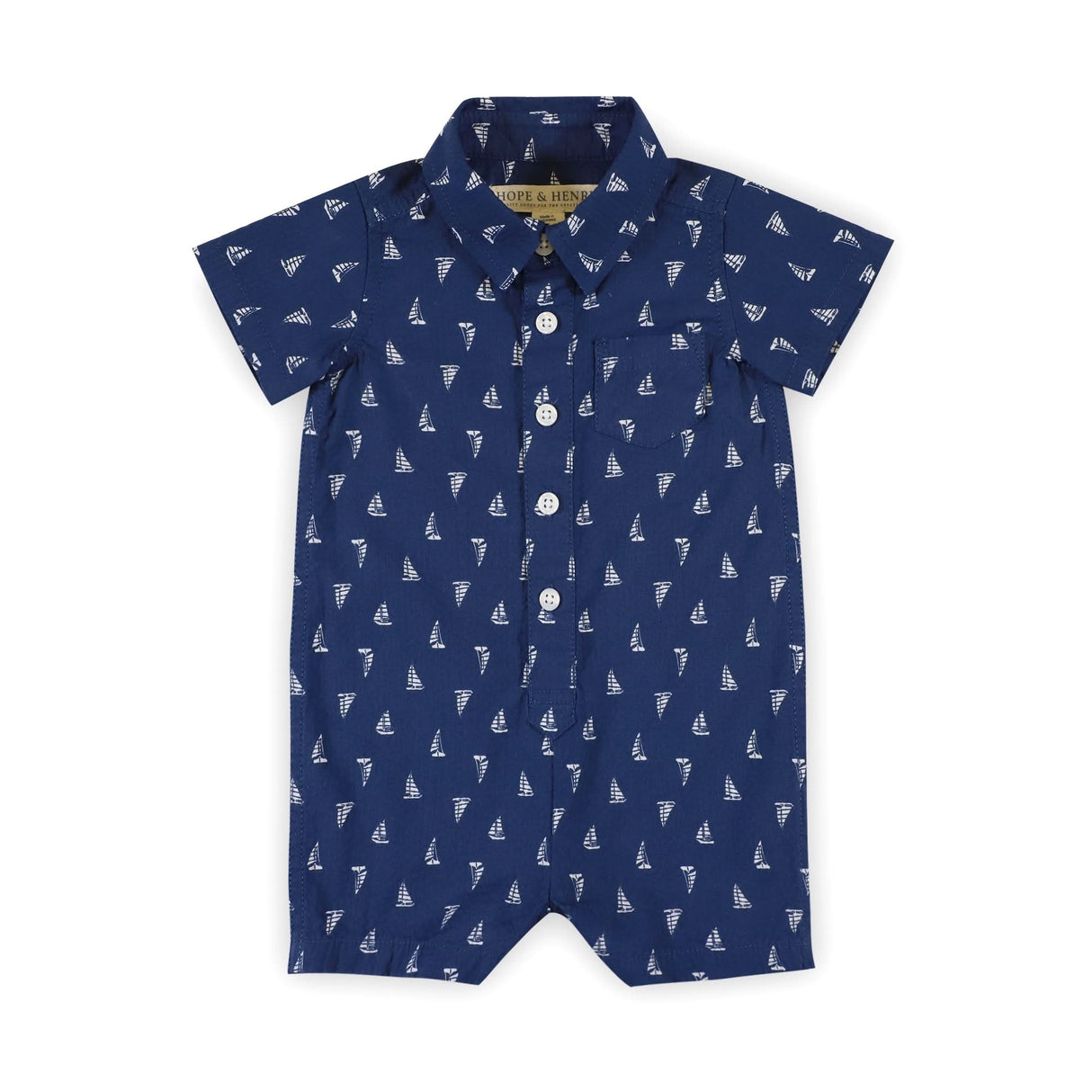 Organic Seersucker Button Front Romper from Hope & Henry