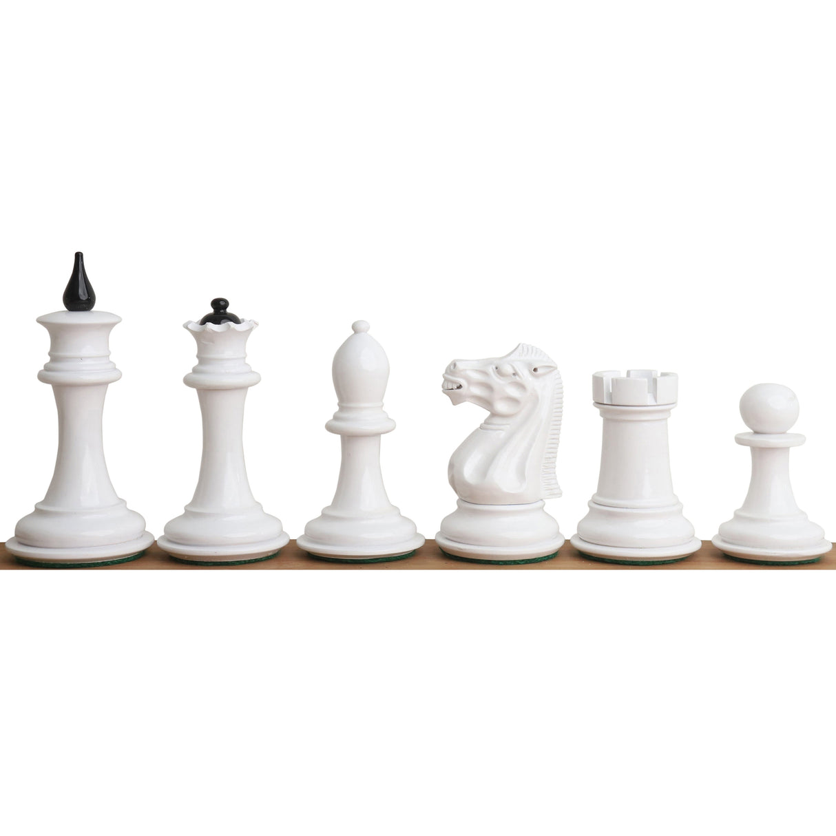 Soviet Reproduced 1940s' Chess Set- Chess Pieces Only - Black and White Lacquer Boxwood From Royal Chess Mall