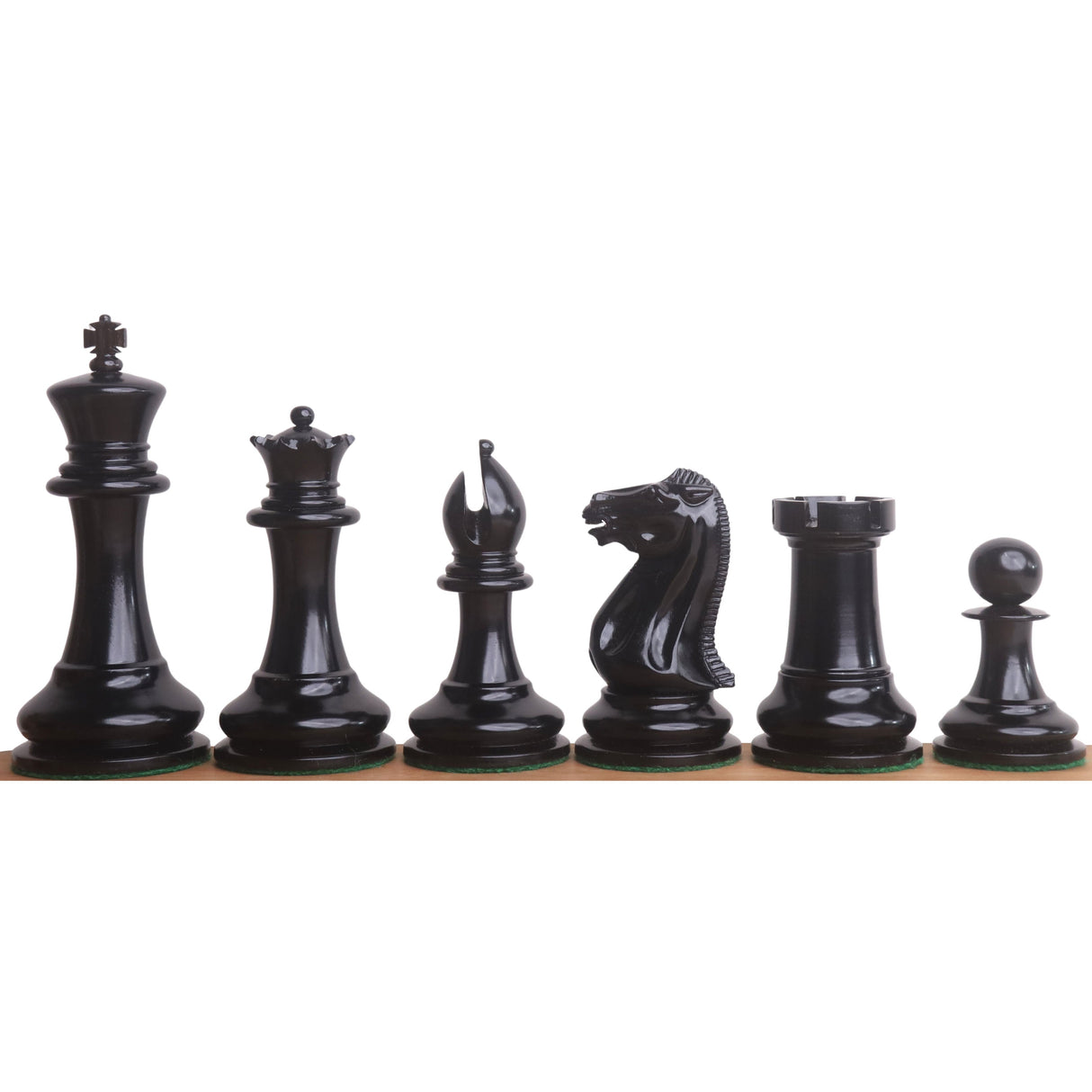 Original Staunton Chess Set- Chess Pieces Only- Lacquered Distress Antiqued Boxwood & Ebony- 4.5" King From Royal Chess Mall