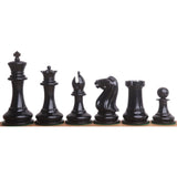 Original Staunton Chess Set- Chess Pieces Only- Lacquered Distress Antiqued Boxwood & Ebony- 4.5" King From Royal Chess Mall