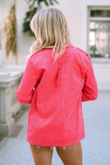 Claire Buttoned Flap Pocket Corduroy Jacket from Threaded Pear