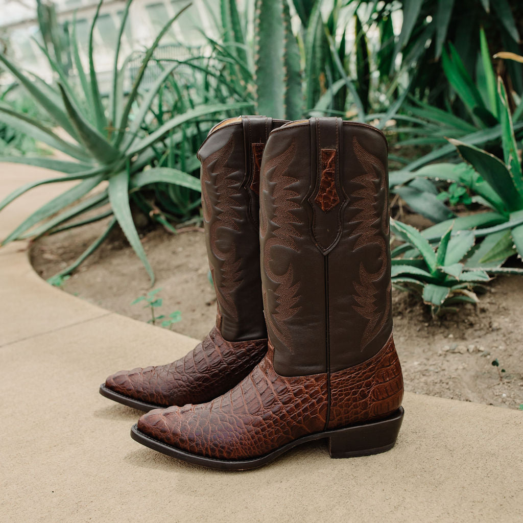 Soto Boots Men's Gator Tail Print Cowboy Boots Cognac (H7006) from Soto Boots