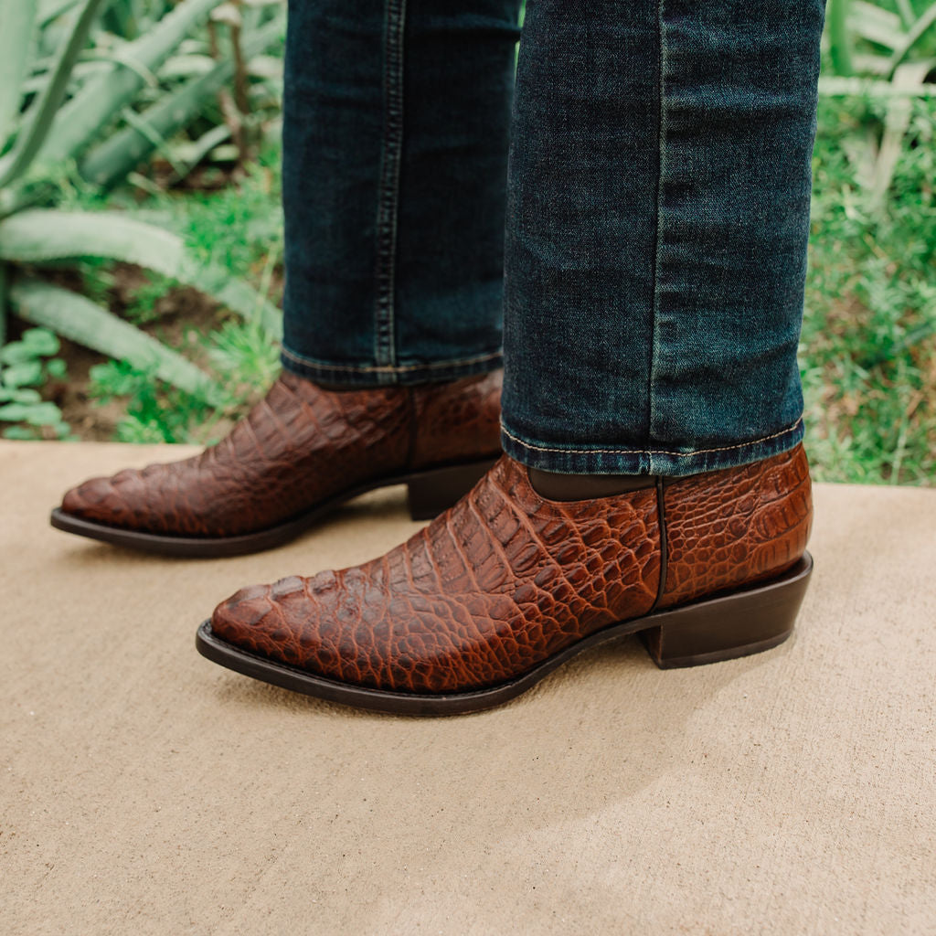 Soto Boots Men's Gator Tail Print Cowboy Boots Cognac (H7006) from Soto Boots
