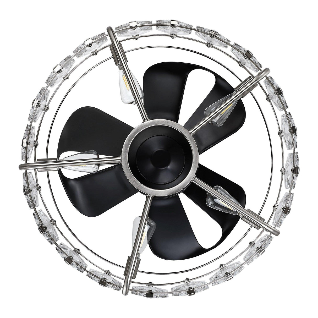 Modern 23" DC Motor Downrod Mount Reversible Fandelier Ceiling Fan with Lighting and Remote Control From ParrotUncle