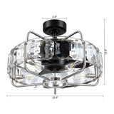 Modern 23" DC Motor Downrod Mount Reversible Fandelier Ceiling Fan with Lighting and Remote Control From ParrotUncle