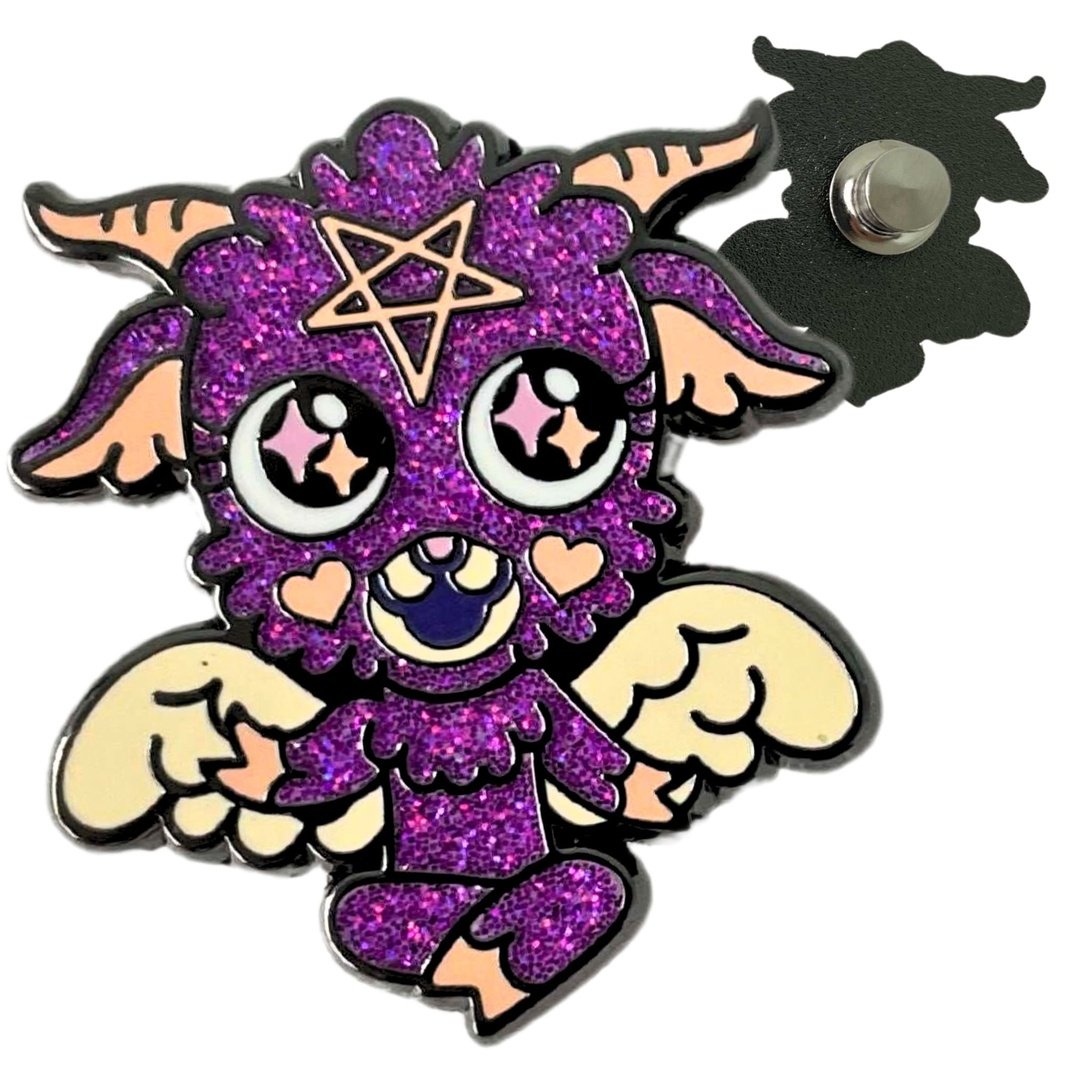 Baby Baphomet Hard Enamel Pin with Glitter from FootClothes