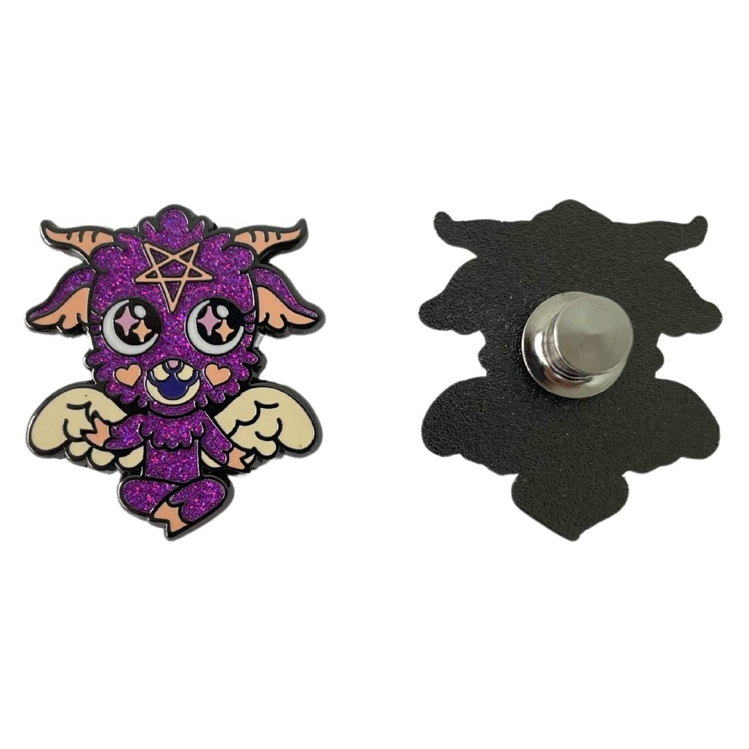 Baby Baphomet Hard Enamel Pin with Glitter from FootClothes