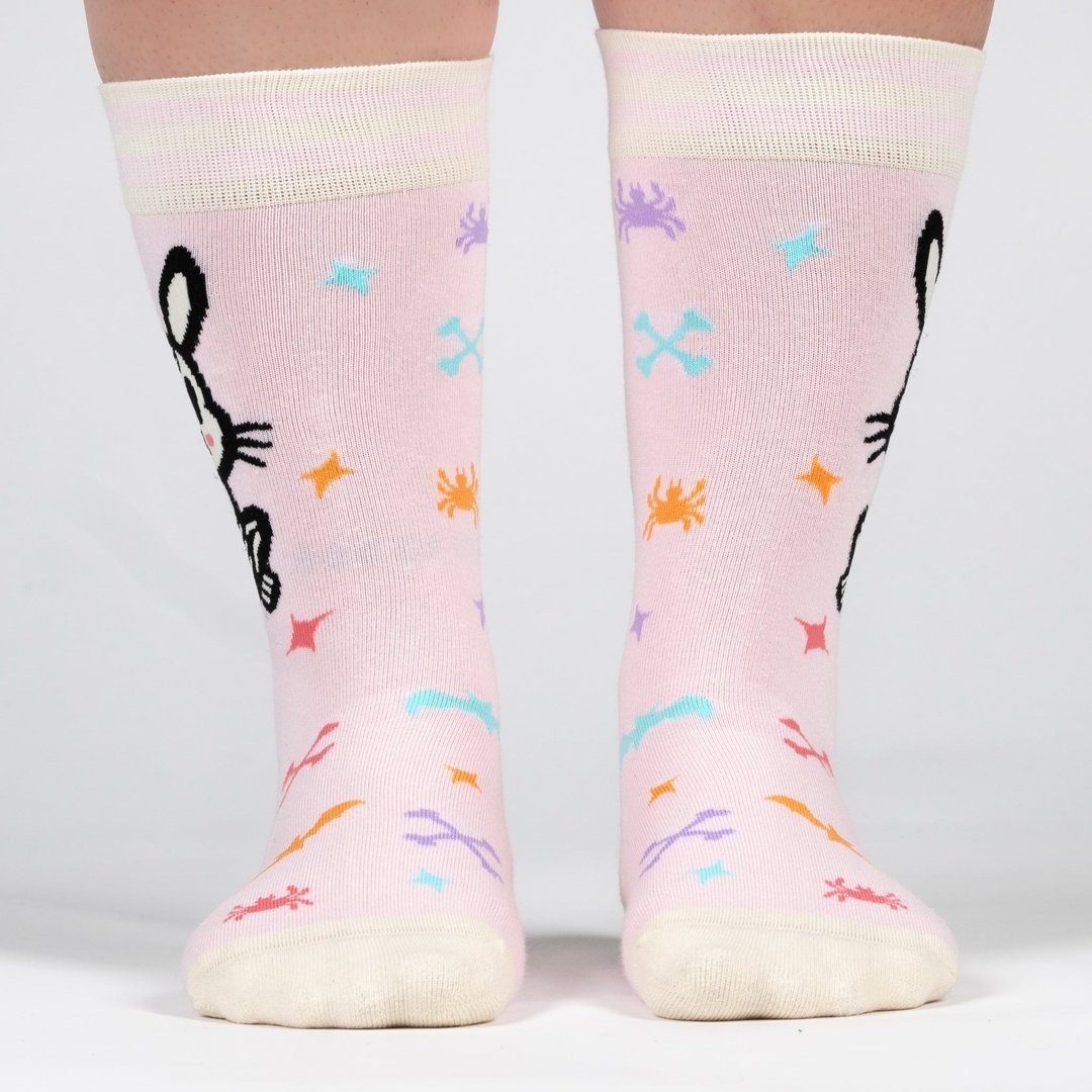 Skelly Bunny Crew Socks from FootClothes