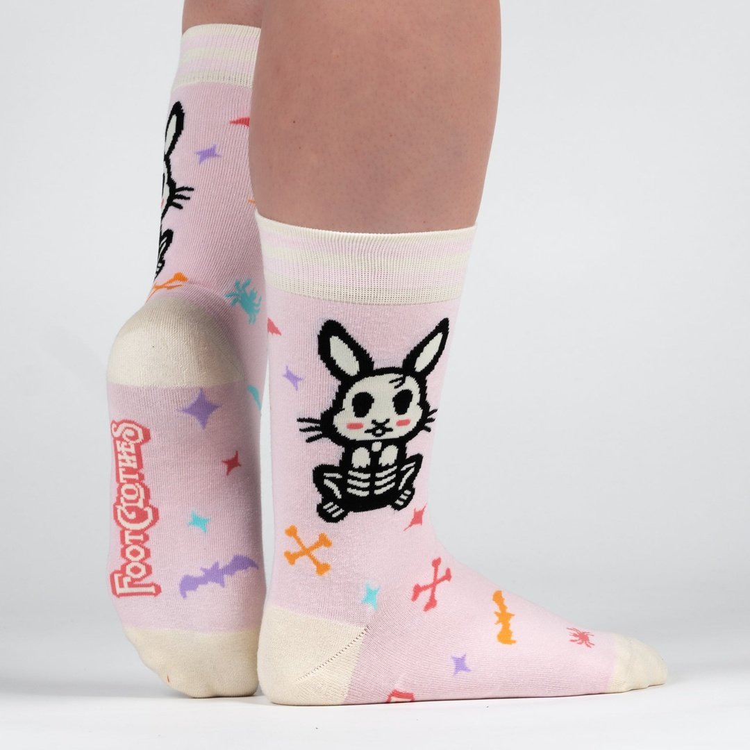 Skelly Bunny Crew Socks from FootClothes