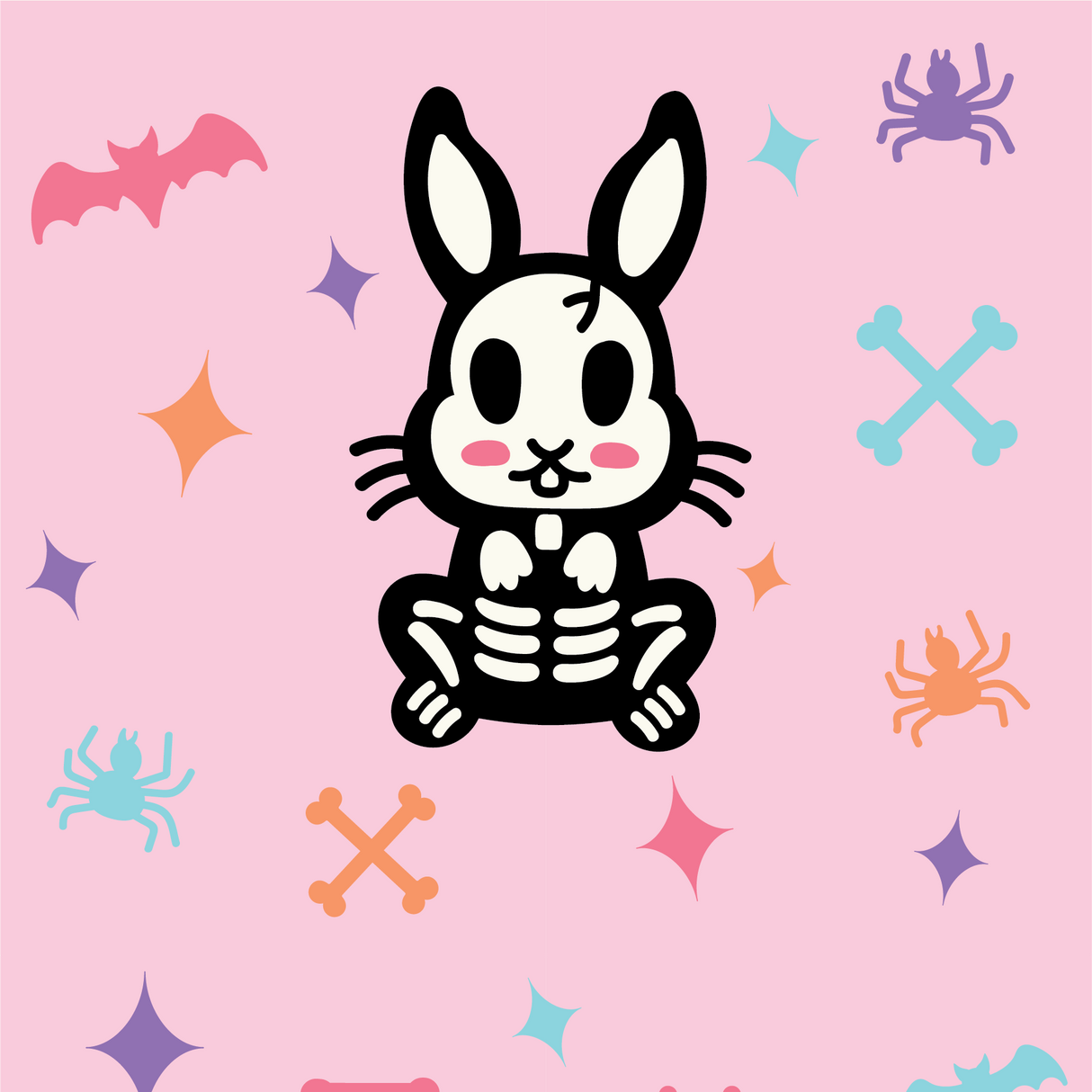 Skelly Bunny Crew Socks from FootClothes