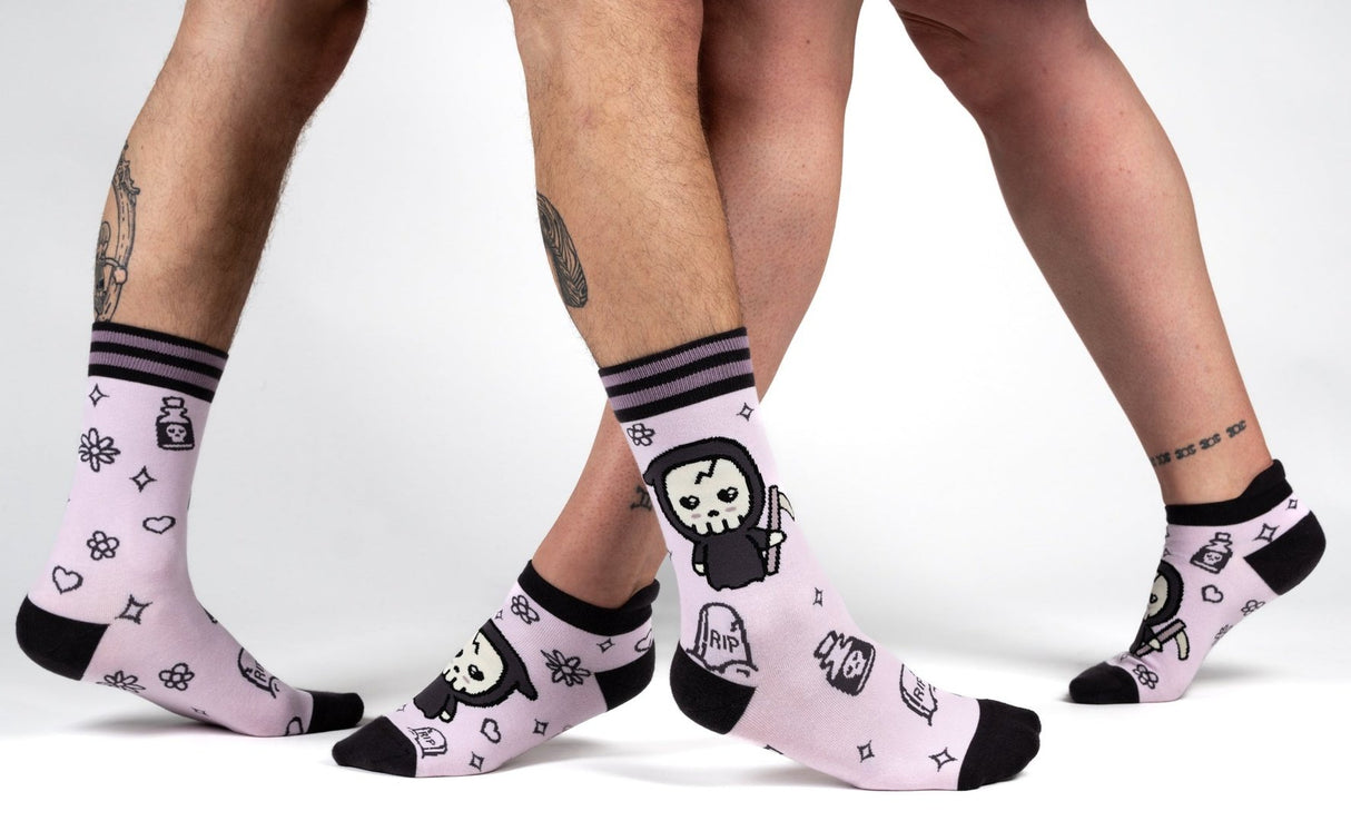 Pastel Goth Grim Reaper Crew Socks from FootClothes