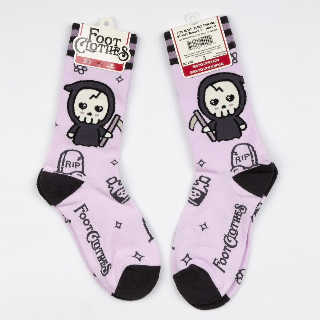 Pastel Goth Grim Reaper Crew Socks from FootClothes