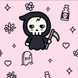 Pastel Goth Grim Reaper Crew Socks from FootClothes