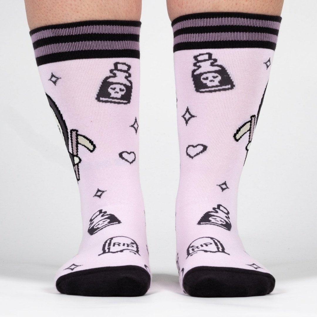 Pastel Goth Grim Reaper Crew Socks from FootClothes