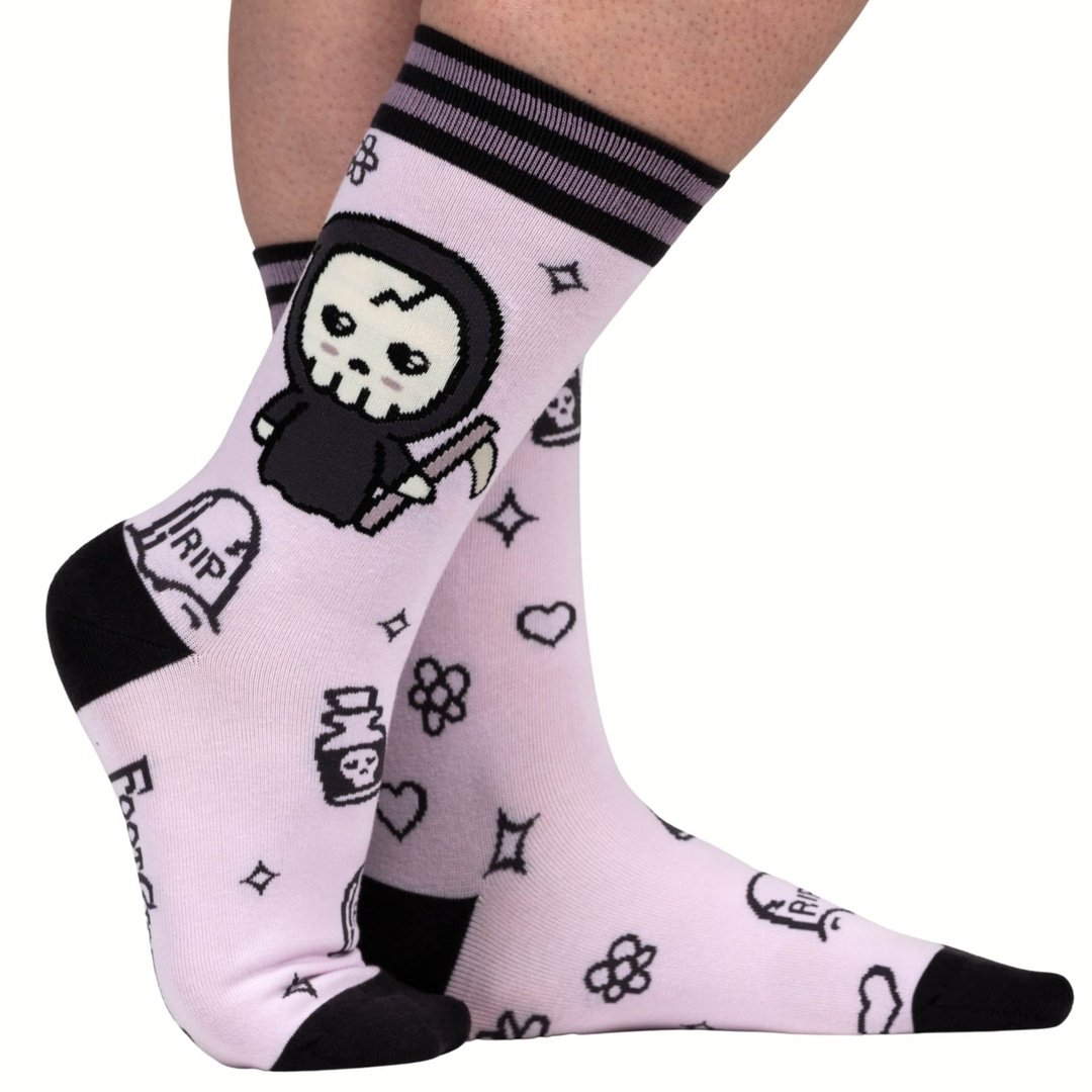 Pastel Goth Grim Reaper Crew Socks from FootClothes