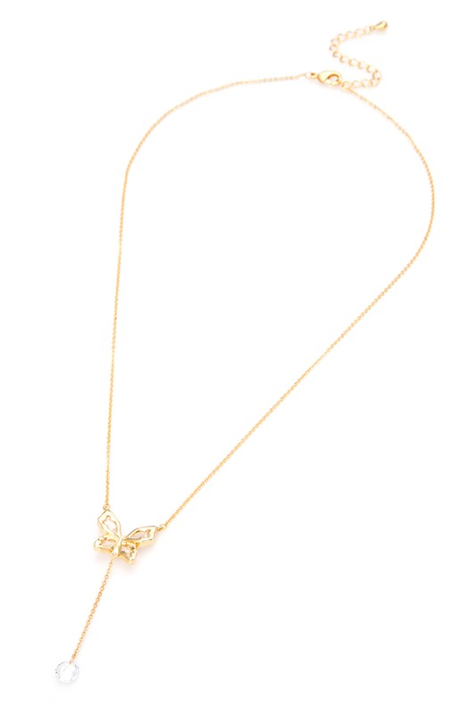 Cubic Zirconia Drop Butterfly Pendant Necklace from My Pampered Life Seattle