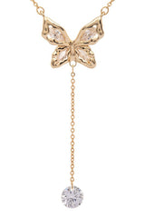 Cubic Zirconia Drop Butterfly Pendant Necklace from My Pampered Life Seattle