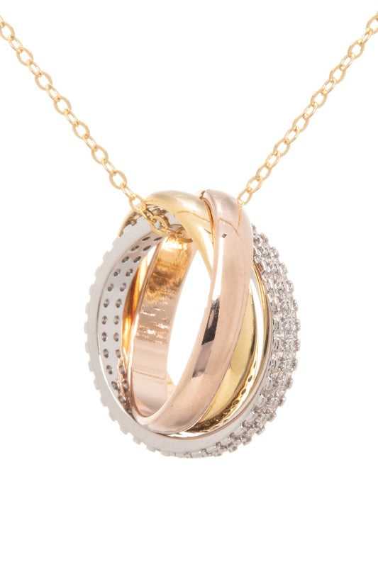 CZ Mix Ring Sliding Pendant Necklace from My Pampered Life Seattle