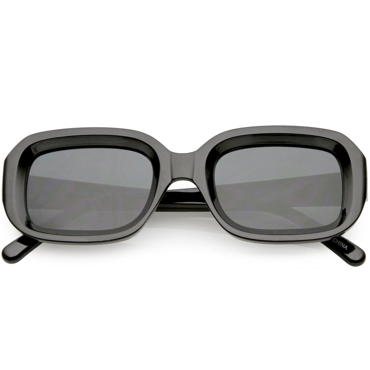 Artistic Retro Modern Deep Rectangle Block Flat Lens Sunglasses C673 from zeroUV
