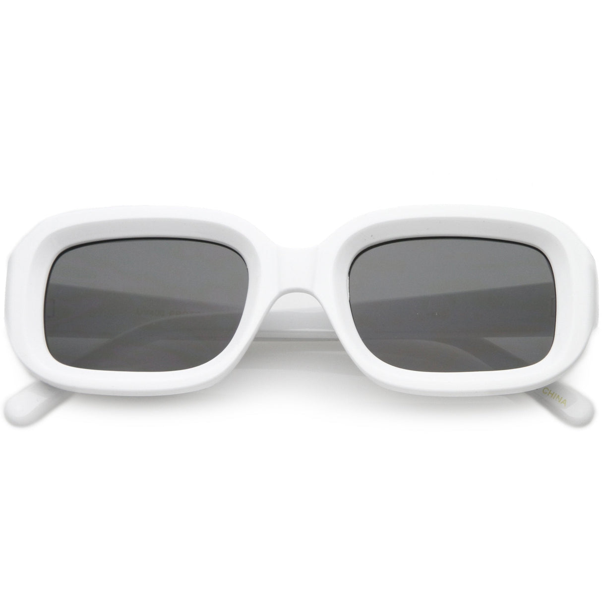 Artistic Retro Modern Deep Rectangle Block Flat Lens Sunglasses C673 from zeroUV