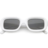 Artistic Retro Modern Deep Rectangle Block Flat Lens Sunglasses C673 from zeroUV