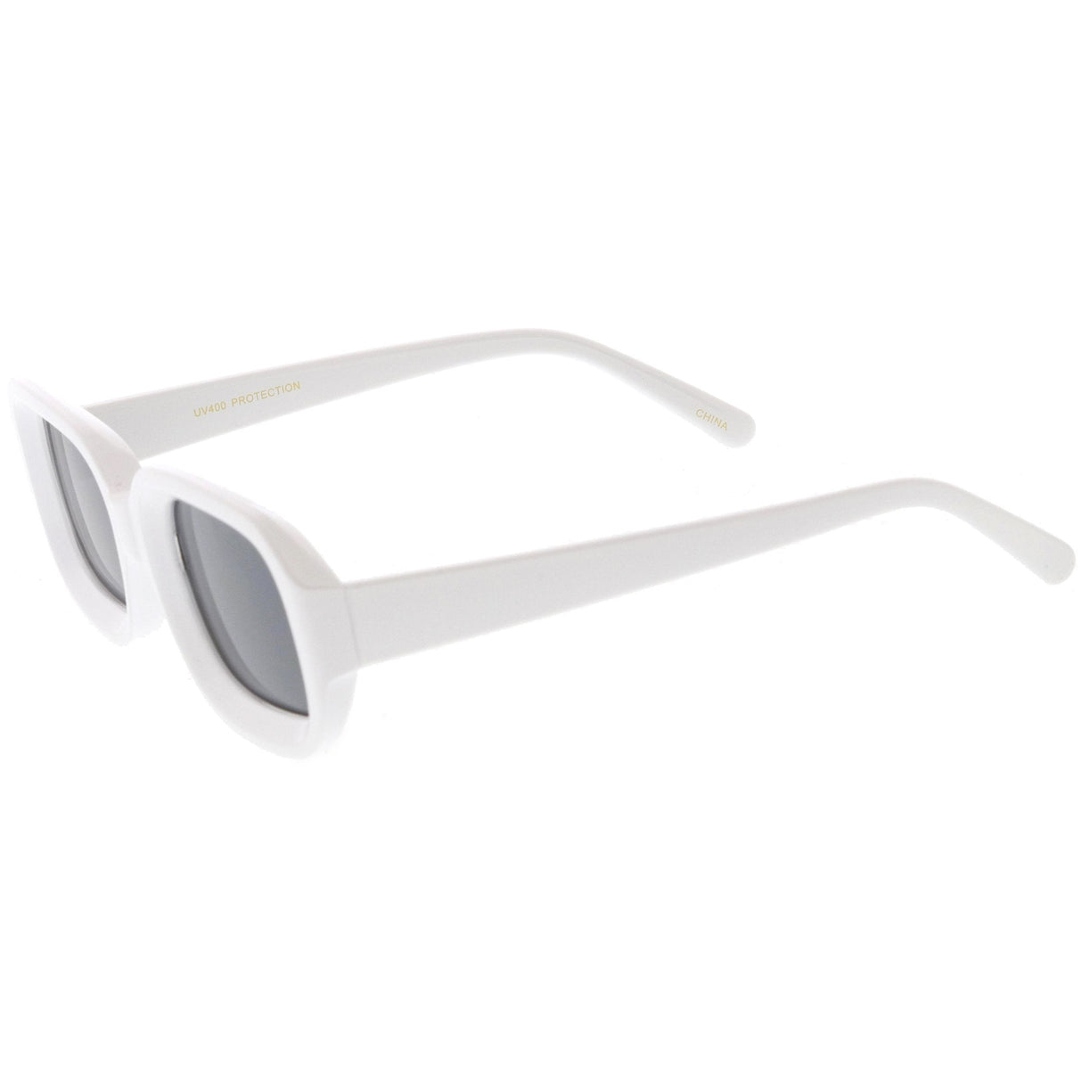 Artistic Retro Modern Deep Rectangle Block Flat Lens Sunglasses C673 from zeroUV