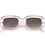 Artistic Retro Modern Deep Rectangle Block Flat Lens Sunglasses C673 from zeroUV
