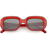 Artistic Retro Modern Deep Rectangle Block Flat Lens Sunglasses C673 from zeroUV