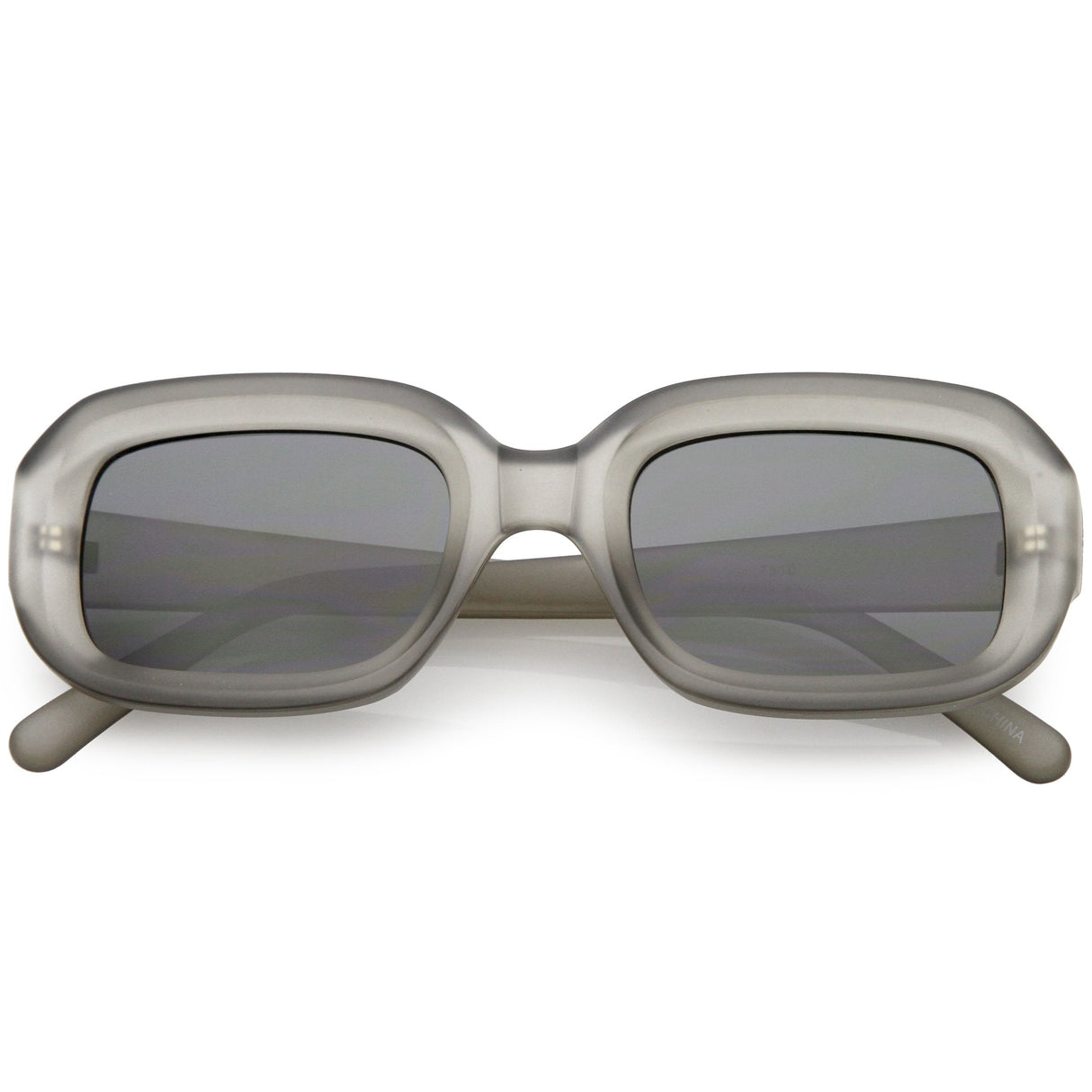 Artistic Retro Modern Deep Rectangle Block Flat Lens Sunglasses C673 from zeroUV