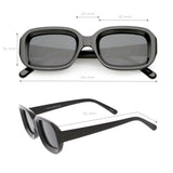 Artistic Retro Modern Deep Rectangle Block Flat Lens Sunglasses C673 from zeroUV