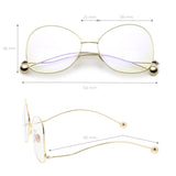 Women's Vintage Oversize Butterfly Clear Lens Glasses C418 from zeroUV