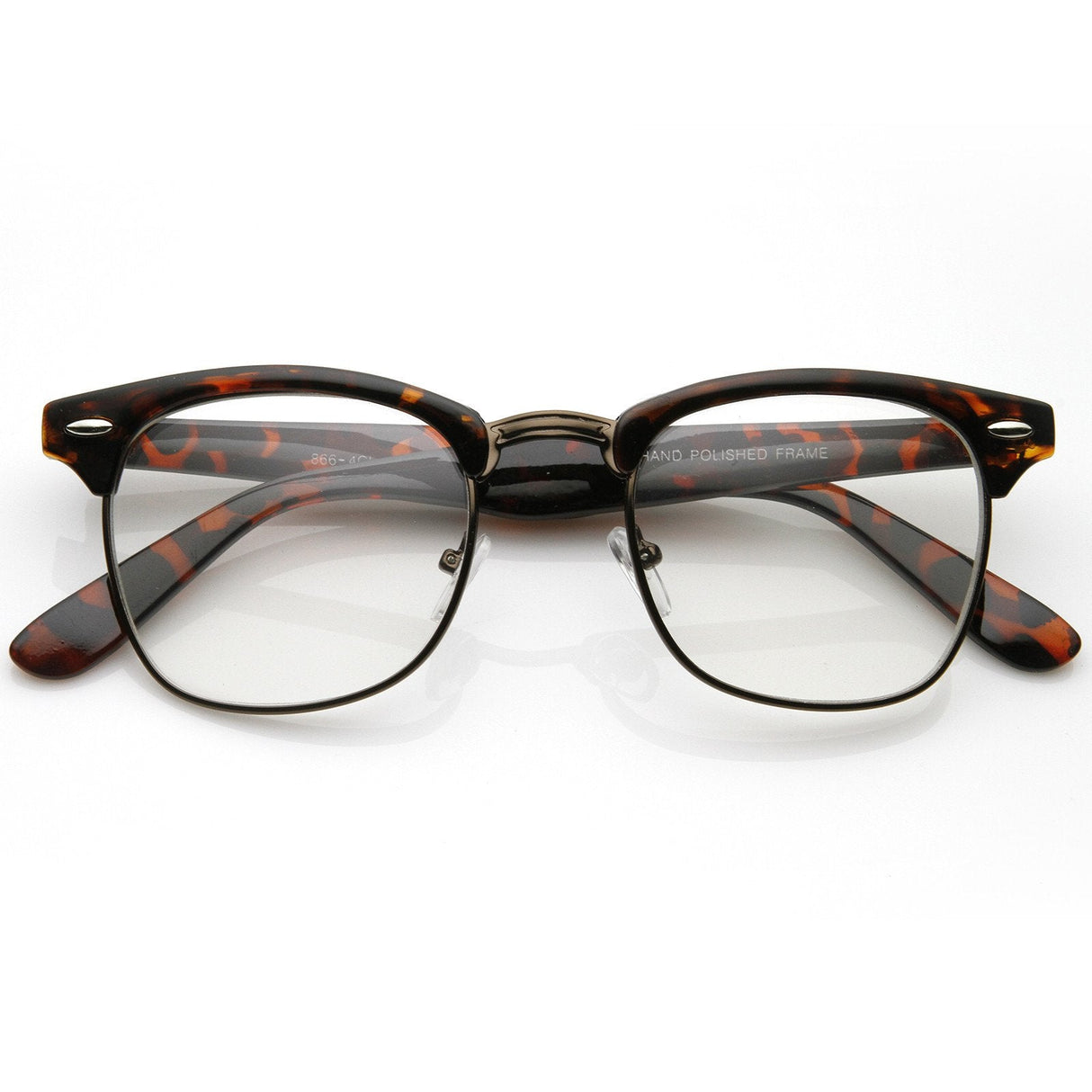 Vintage Inspired Classic Horned Rim Half Frame Clear Lens Glasses 2933 from zeroUV