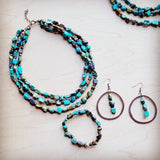 Genuine HuBei Turquoise&Wood Triple StrandNecklace from My Pampered Life Seattle