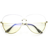 Women's Oversize Rimless Clear Lens Glasses C294 from zeroUV