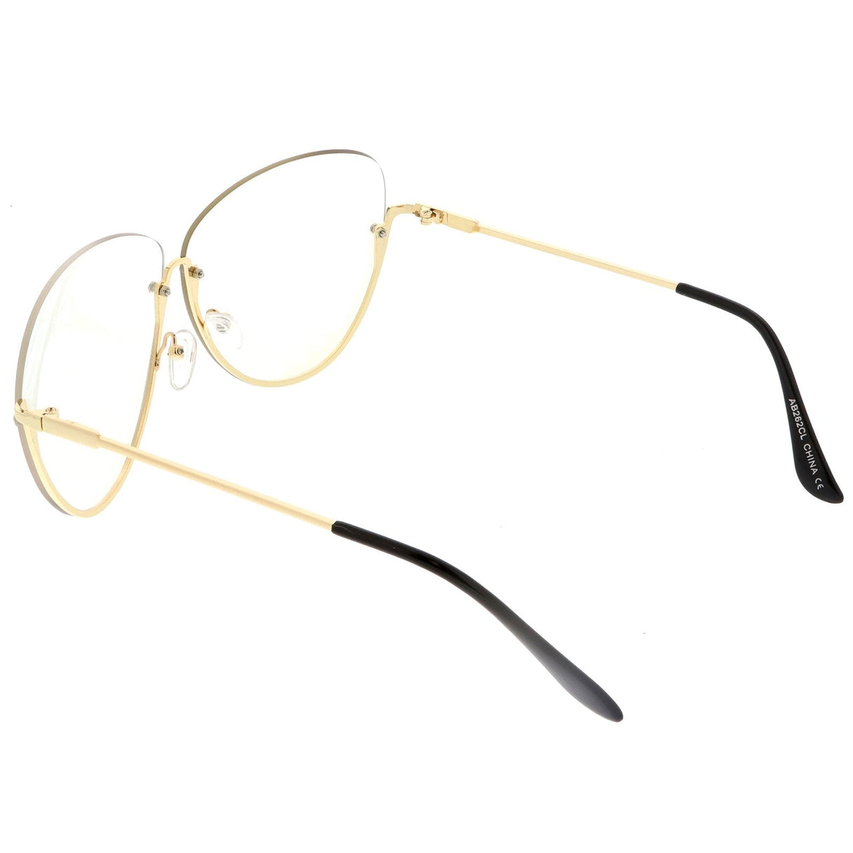 Women's Oversize Rimless Clear Lens Glasses C294 from zeroUV