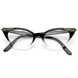 Vintage 1950s Fashion Clear Lens Glasses Rhinestones 8434 from zeroUV