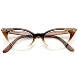 Vintage 1950s Fashion Clear Lens Glasses Rhinestones 8434 from zeroUV