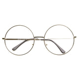 Vintage Era 1920's Large Round Metal Clear Lens Glasses 8714 from zeroUV