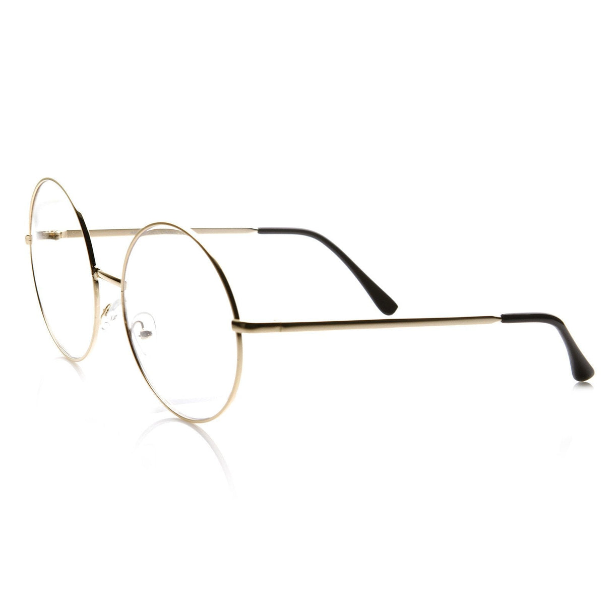 Vintage Era 1920's Large Round Metal Clear Lens Glasses 8714 from zeroUV
