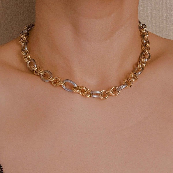 A Statement Two Tone Chain Necklace from My Pampered Life Seattle