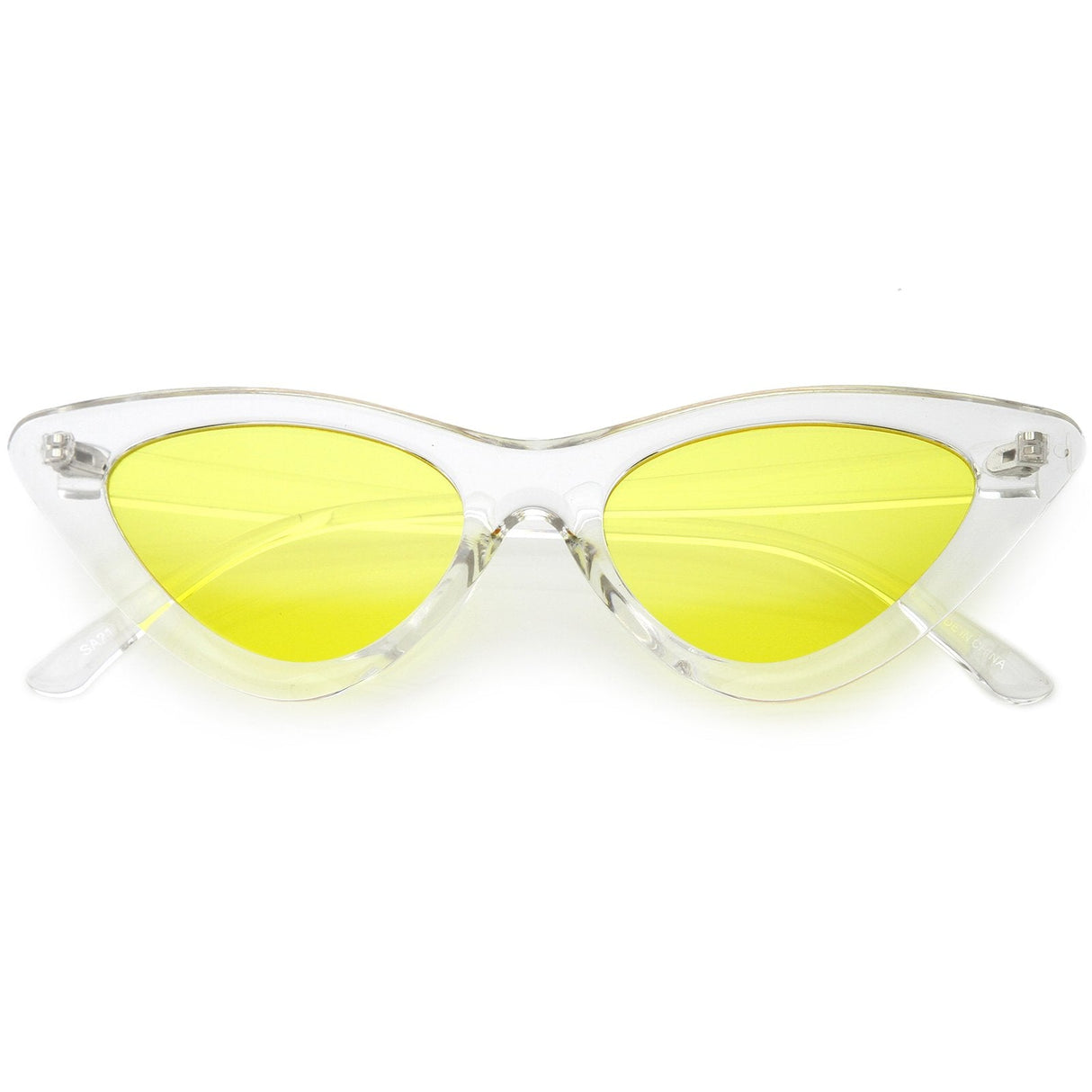 Women's Retro 1990's Narrow Flat Color Tone Lens Cat Eye Sunglasses C524 from zeroUV