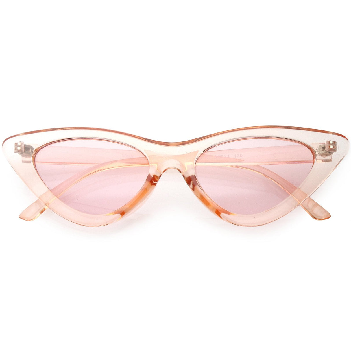Women's Retro 1990's Narrow Flat Color Tone Lens Cat Eye Sunglasses C524 from zeroUV