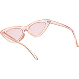 Women's Retro 1990's Narrow Flat Color Tone Lens Cat Eye Sunglasses C524 from zeroUV