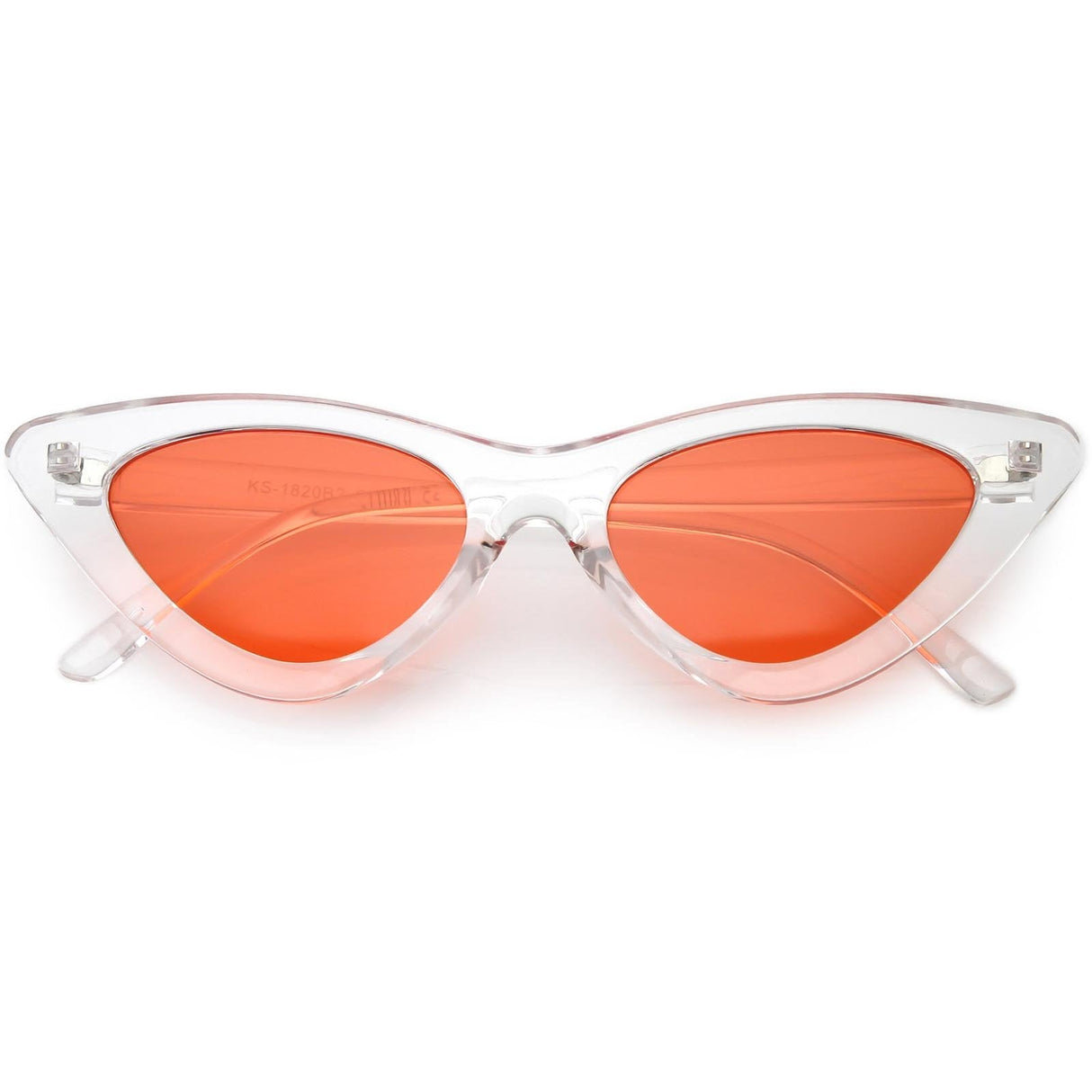 Women's Retro 1990's Narrow Flat Color Tone Lens Cat Eye Sunglasses C524 from zeroUV