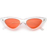 Women's Retro 1990's Narrow Flat Color Tone Lens Cat Eye Sunglasses C524 from zeroUV
