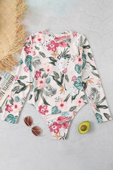 Pink Floral Zip Long Sleeve UPF50 Rash Guard from My Pampered Life Seattle