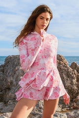 One-Piece Long Sleeve UPF50 Ruffle Skirt Swim Suit from My Pampered Life Seattle
